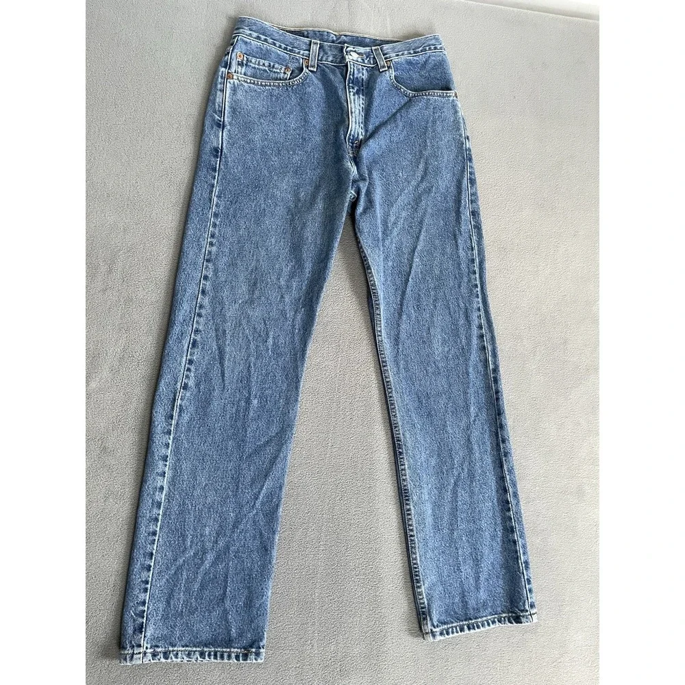 Levi's 505 Regular Straight Leg Jeans Mens 33x30‎ Blue Denim Cotton Medium Wash